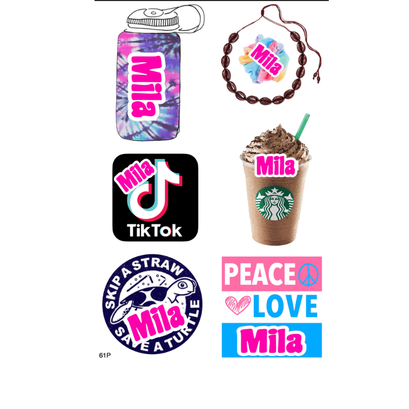 Personalized Cling It Sheet CI-61 Peace Love