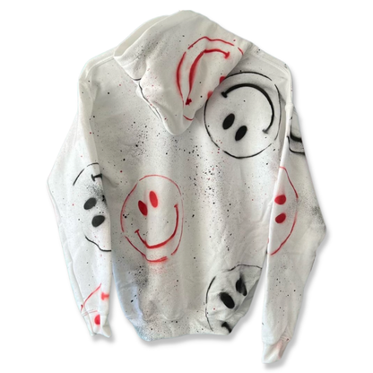 School Smiley White Hoodie