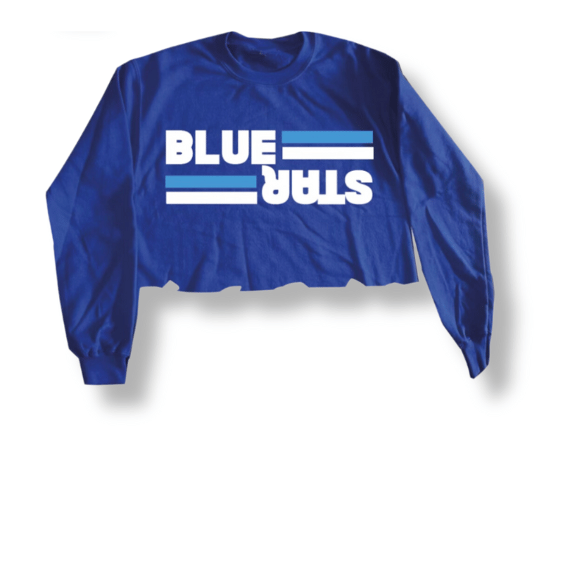 Mirrored Split Cropped camp crewneck with or without emoji