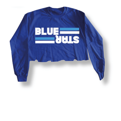 Mirrored Split Cropped camp crewneck with or without emoji