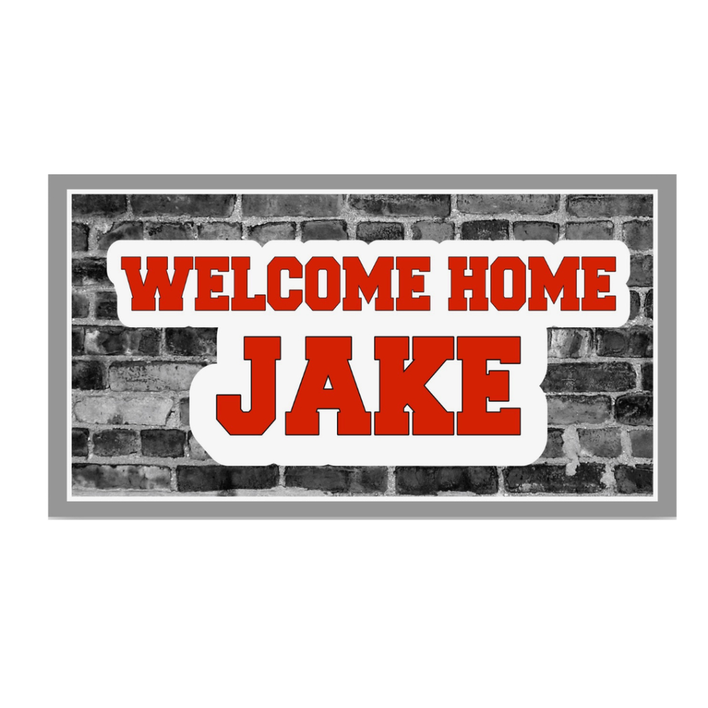 Welcome Home - Brick with Red Varsity