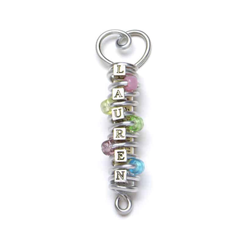 2 Beaded Heart Mezuzah