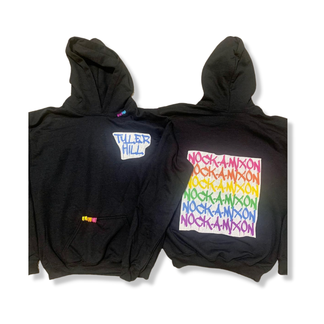 2-Graffiti Patch Black Hoodie