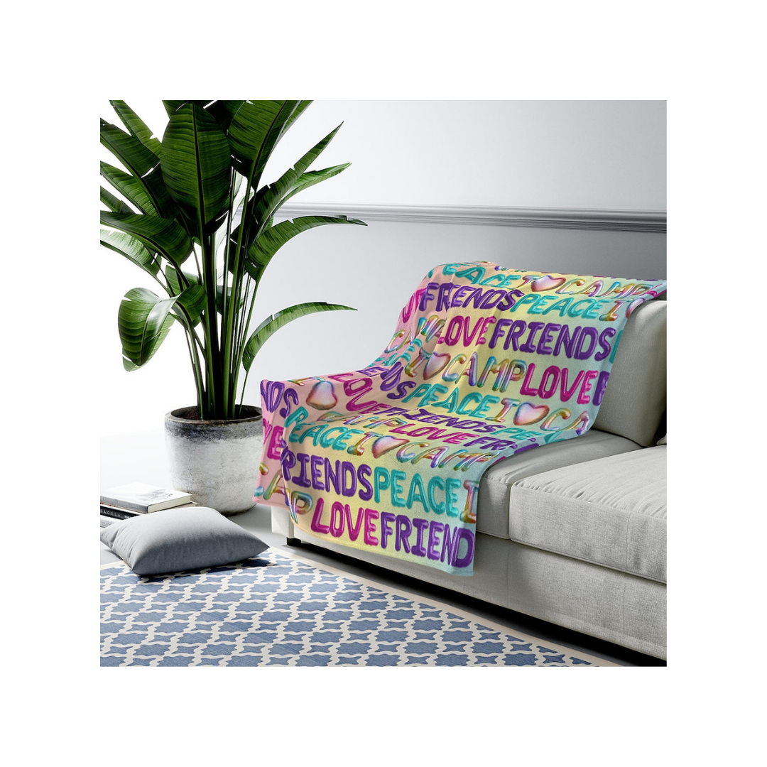 2 I Love Camp Balloon Fleece Blanket Personalized