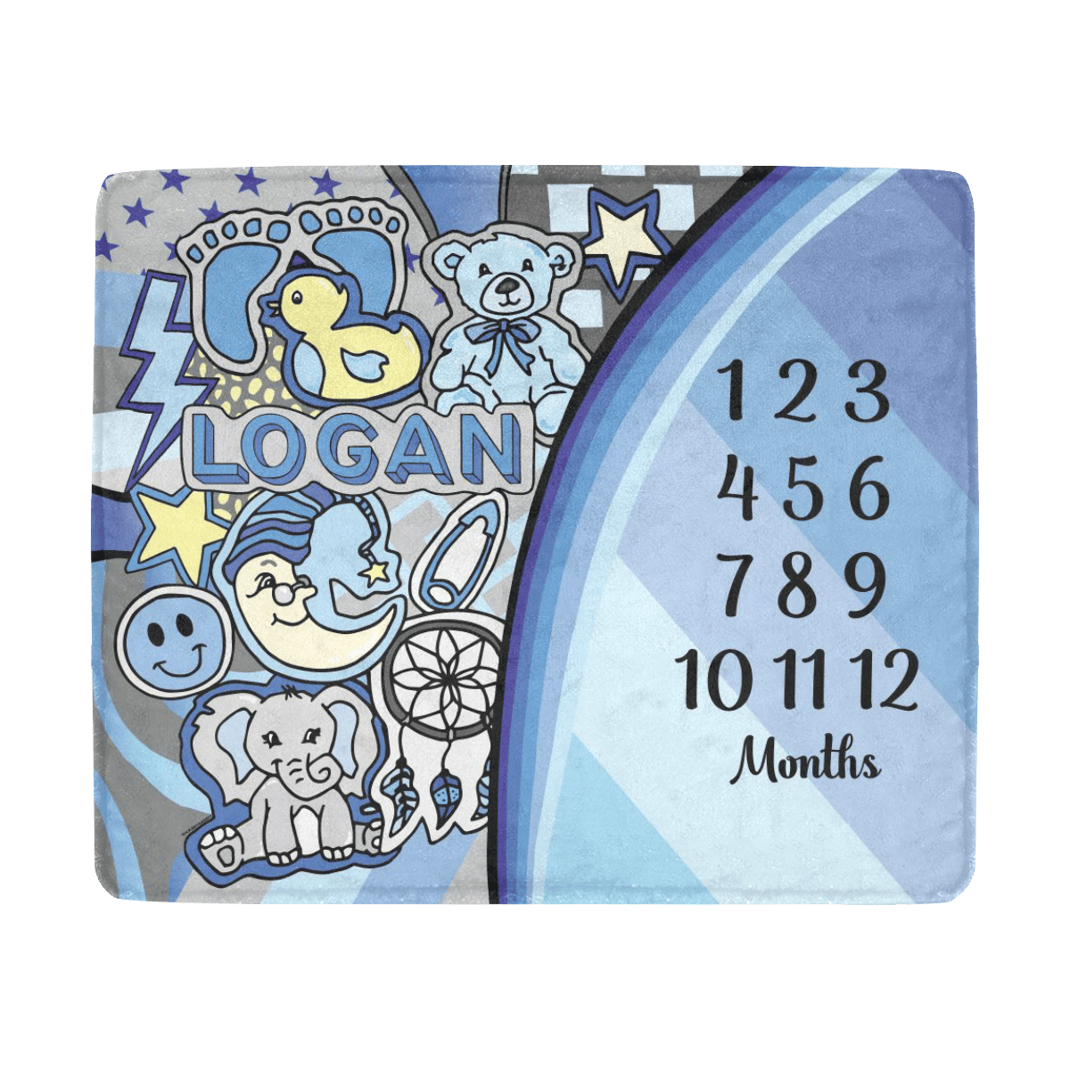 Monthly Milestone Boy Blanket