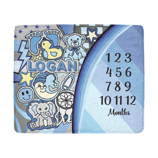 Monthly Milestone Boy Blanket