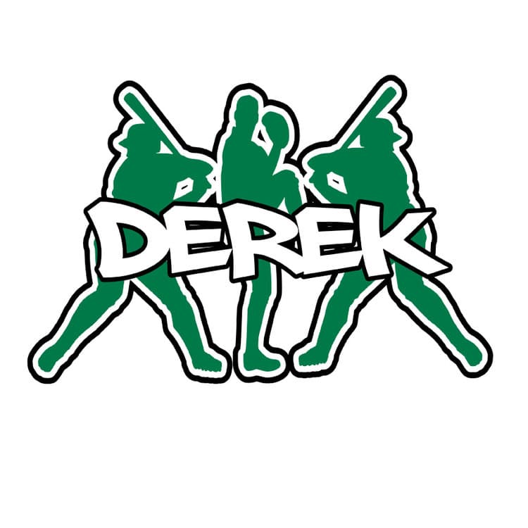 2 Sports Silhouette Decal (Green Silhouette Baseball)