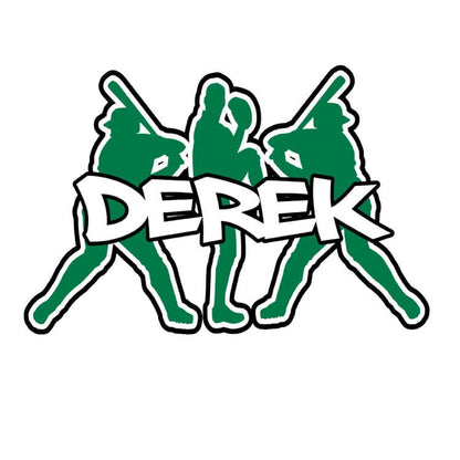 2 Sports Silhouette Decal (Green Silhouette Baseball)