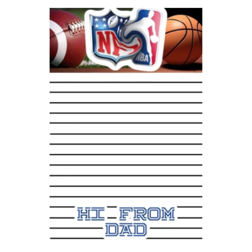 CreateD-Boys From Home Lined Notepad (NBA/NFL Mashup Dad Home)- Create'd
