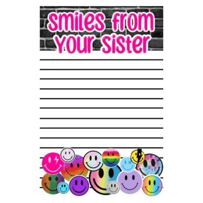 CreateD-Girls From Home Lined Notepad (All Smiles Your Sister Home)- Create'd