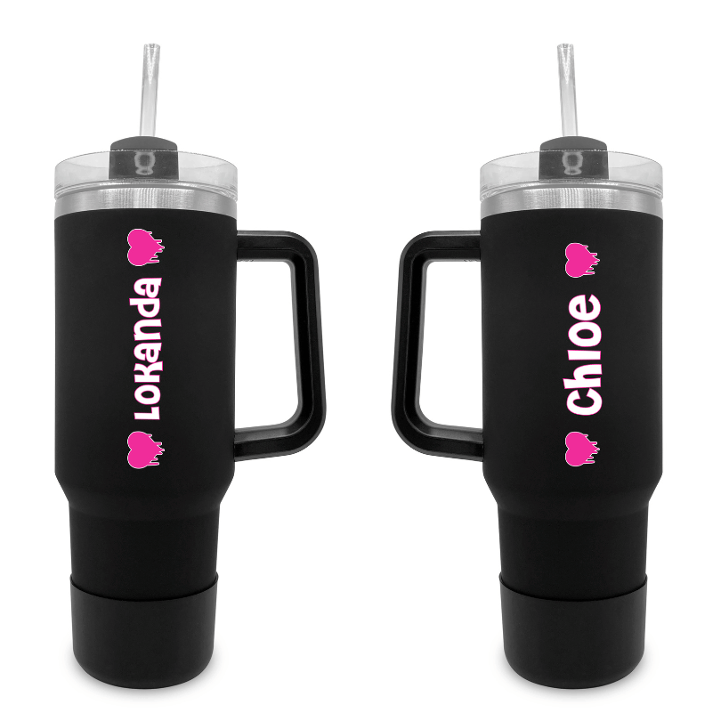 Fanatic-Drippy Hearts - 40 0z Tumbler with Handle