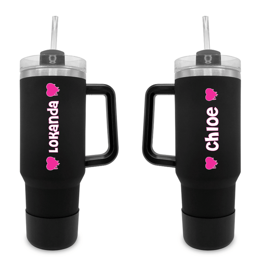 Fanatic-Drippy Hearts - 40 0z Tumbler with Handle