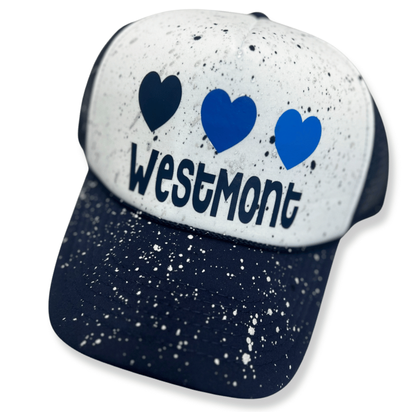 Triple Heart Splatter Paint Camp Hat