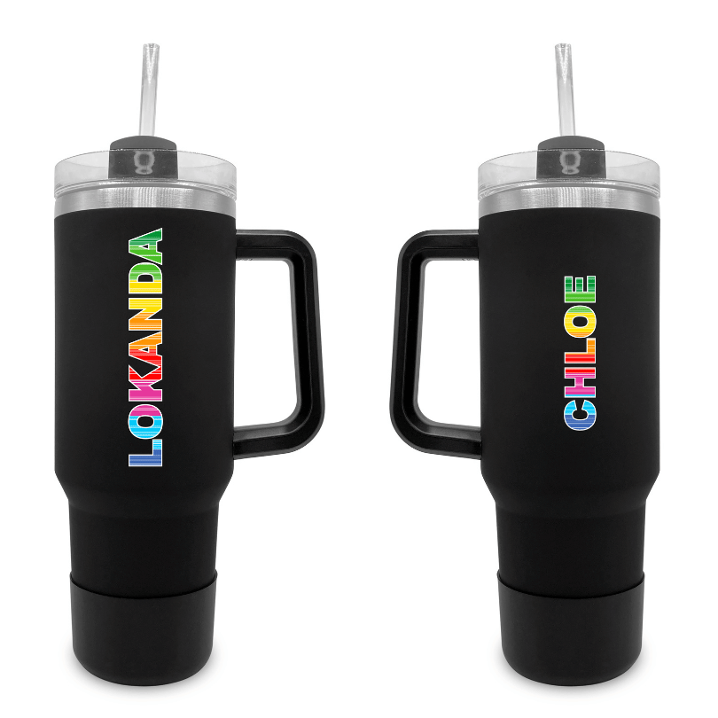 Rainbow Barcode - 40 0z Tumbler with Handle