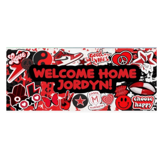 Welcome Home Banner – Camp Color Collage