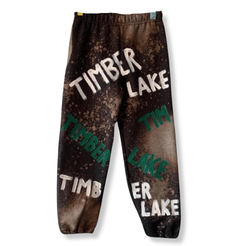 Paint Repeat Black Sweatpants with Bleach