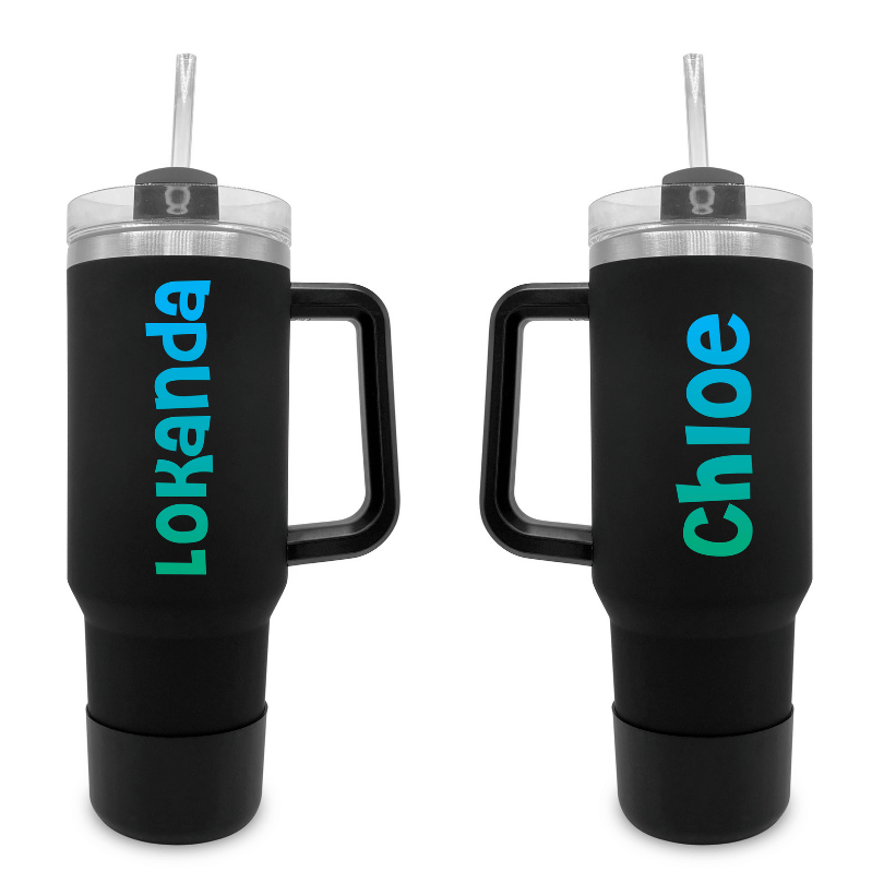 Ombre (Teal)- 40 0z Tumbler with Handle