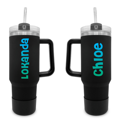 Ombre (Teal)- 40 0z Tumbler with Handle