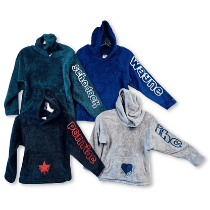 Made-with-Love-and-Kisses- Sweatshirt with Bubble Glitter Camp Name and Drippy Icon