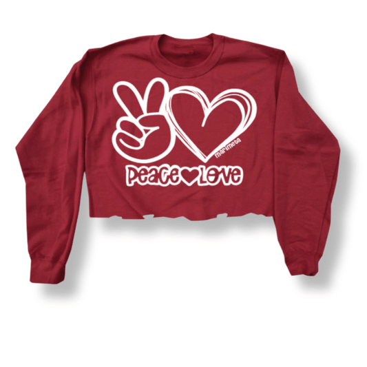 Peace Love Cropped camp crewneck