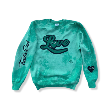3-Bleached Comme De Love Camp Crewneck