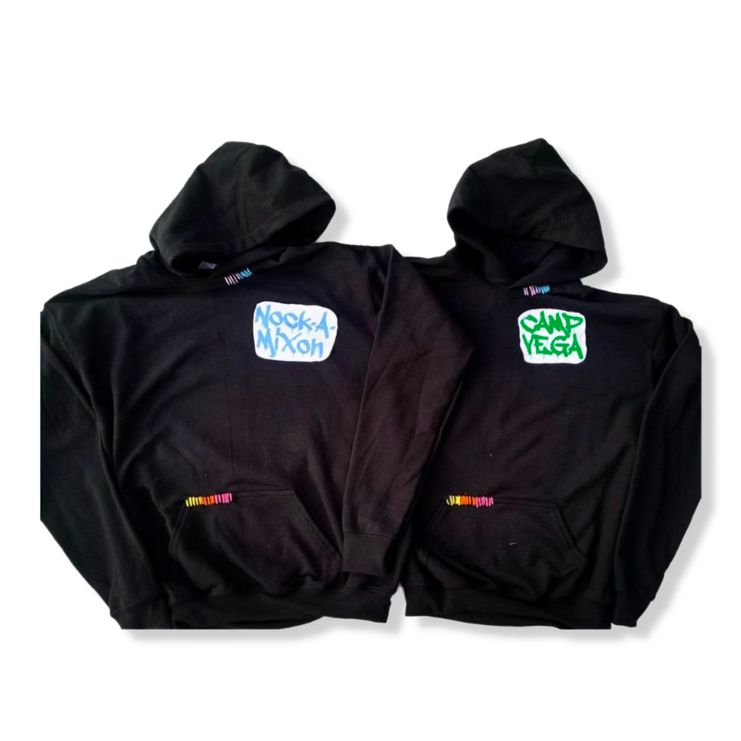 3-Graffiti Patch Black Hoodie