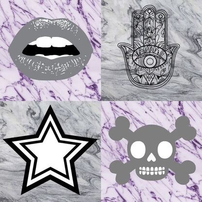 3 Marble Foursome Decals (Purple Marble)