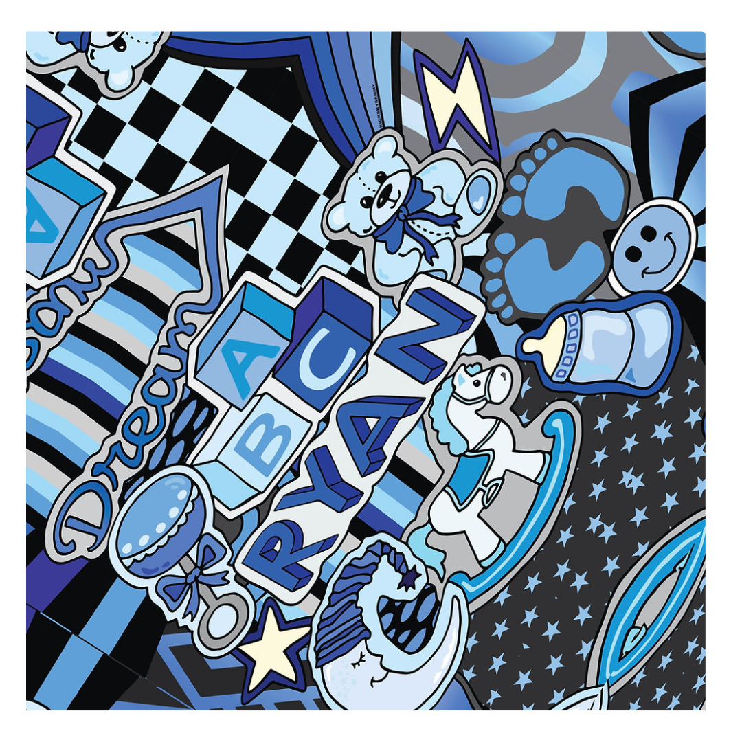 Baby Boy Lullaby Hooded Towel