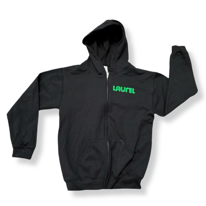 Laurel Black Repeat Hoodie - YL