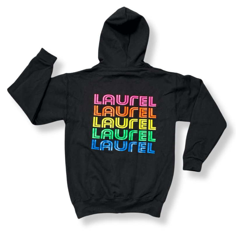 Laurel Black Repeat Hoodie - YL