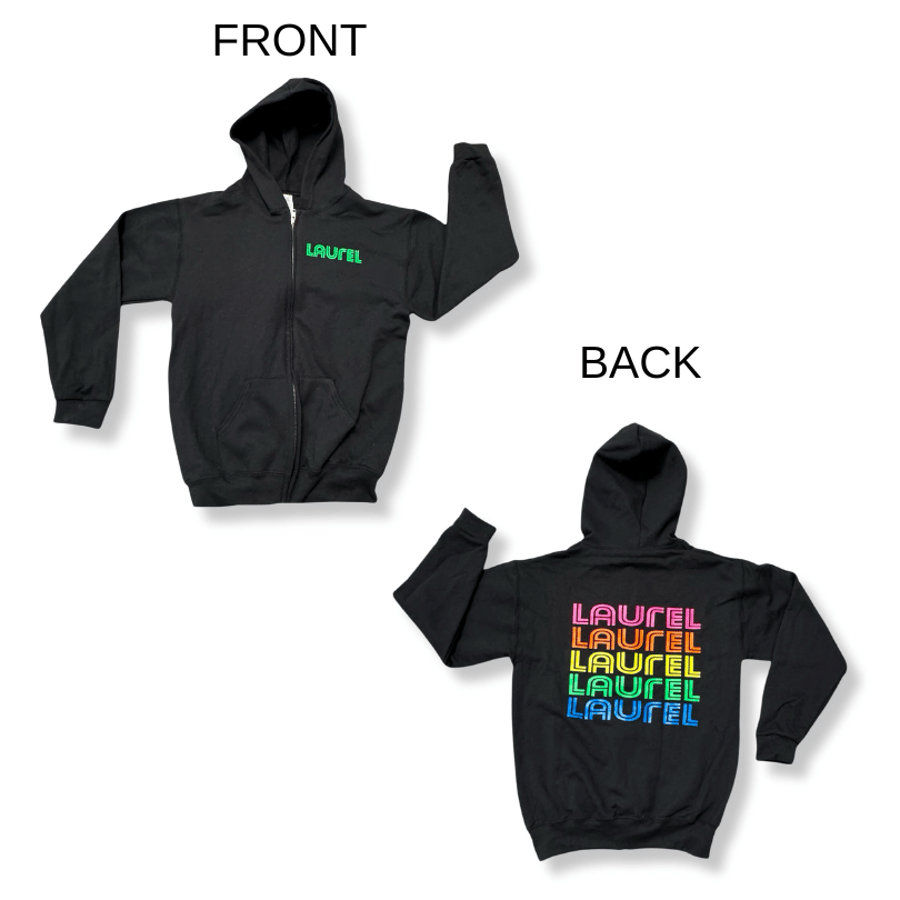 Laurel Black Repeat Hoodie - YL