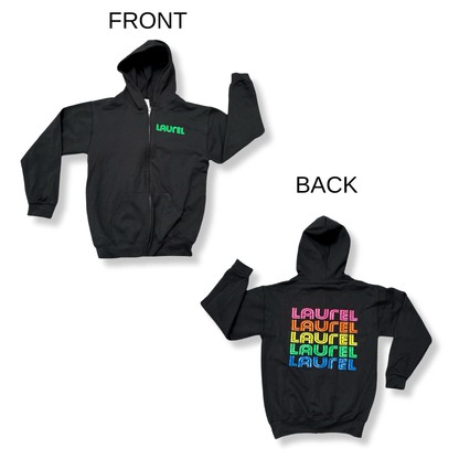 Laurel Black Repeat Hoodie - YL