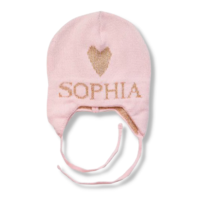 METALLIC SINGLE HEART HAT - REGULAR OR EARFLAP