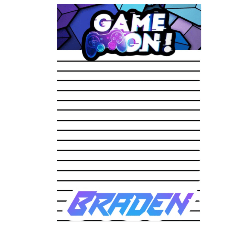 Boys Personalized  Notepad  Create - Game On