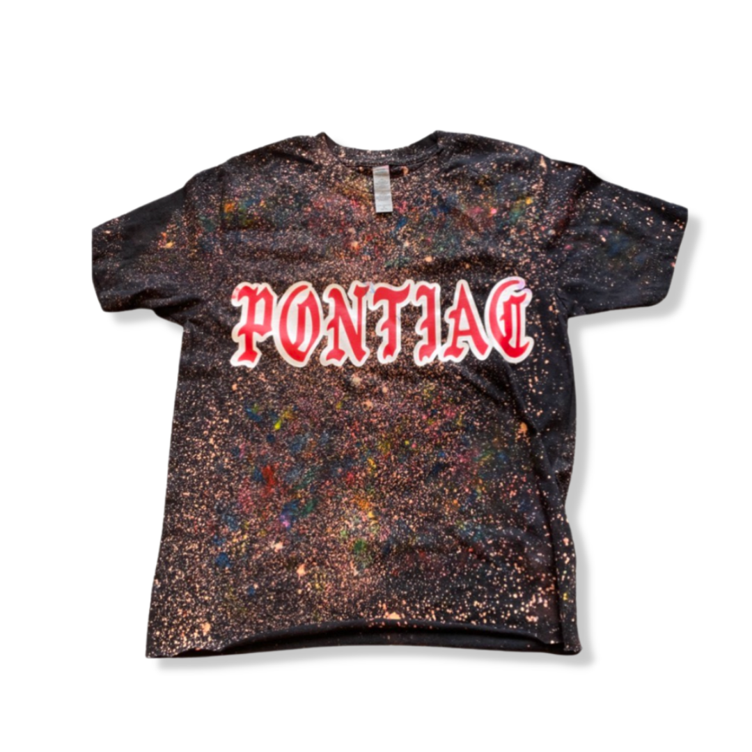 4-Splatter _ Bleach Gothic Font Black Camp Shirt