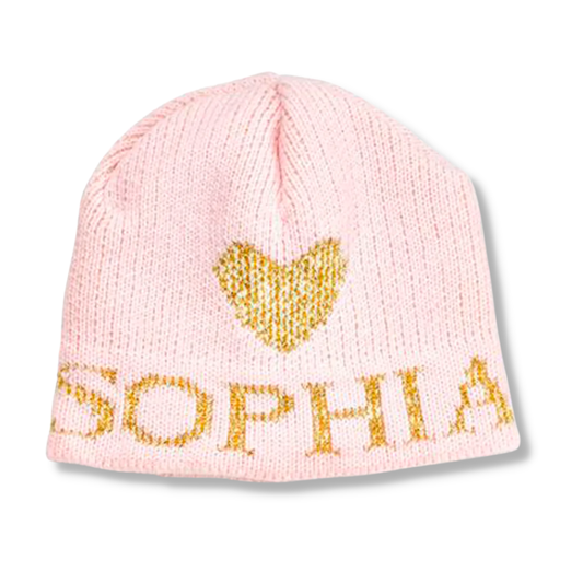 METALLIC SINGLE HEART HAT - REGULAR OR EARFLAP