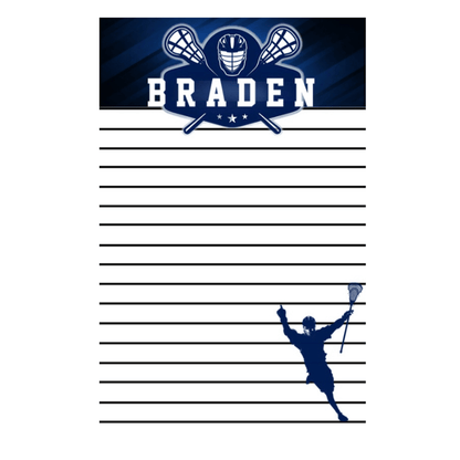 Boys Personalized Notepad Create - Lacrosse