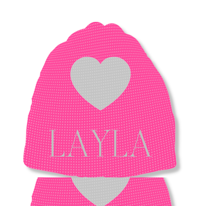 METALLIC SINGLE HEART HAT - REGULAR OR EARFLAP