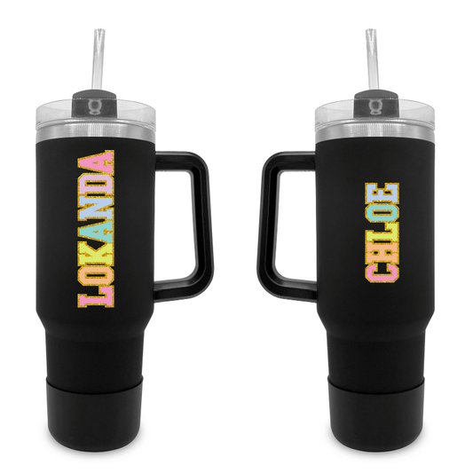 Glitter Varsity - 40 0z Tumbler with Handle