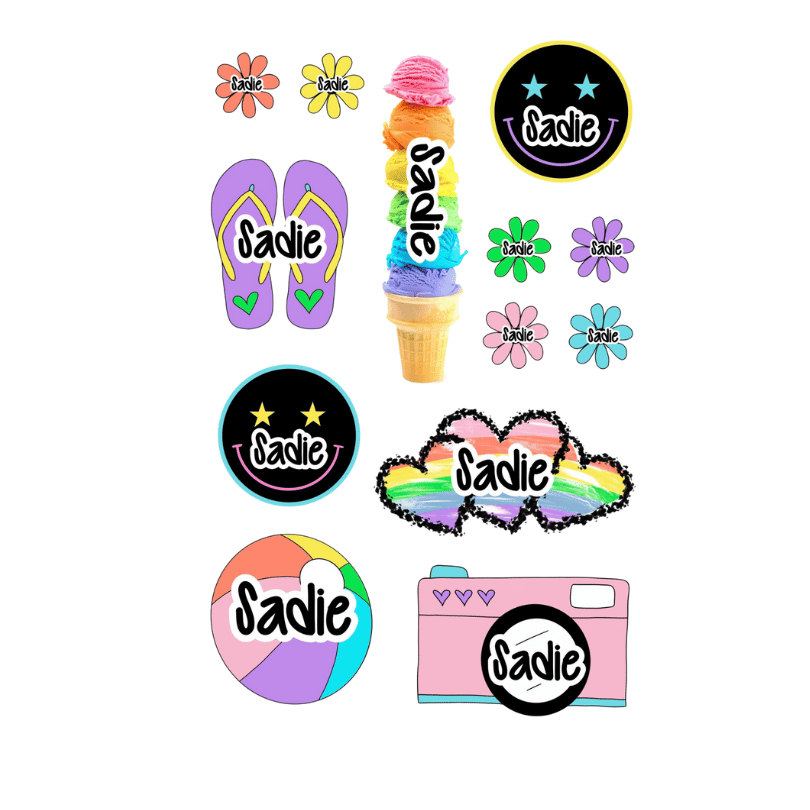 Personalized Cling It Sheet CI-106 Beach Happy