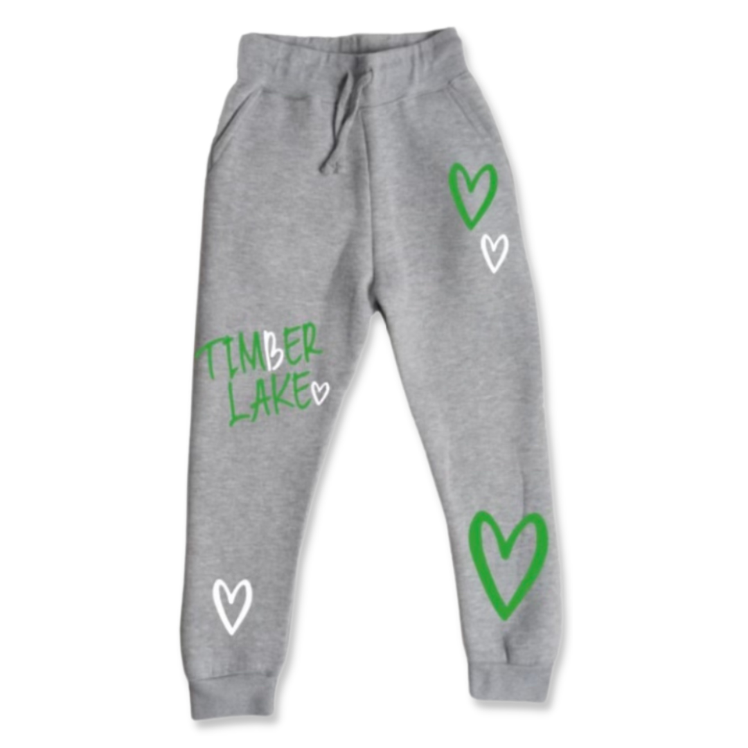 Multi Hearts Gray Camp Sweatpants