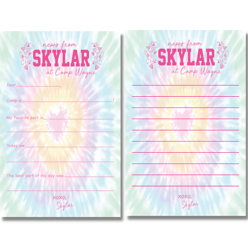 Tie Dye Heart - Lined or Fill in the Blank