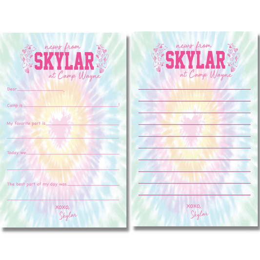 Tie Dye Heart - Lined or Fill in the Blank