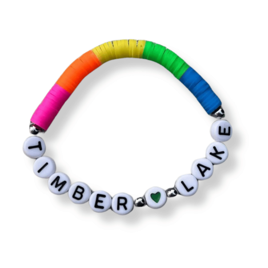 Neon Rainbow Block Camp Bracelet