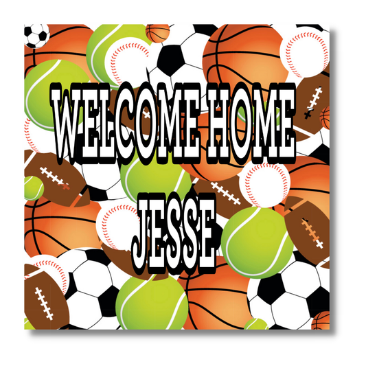Welcome Home Decal - 12" x 18" Sports (#7)