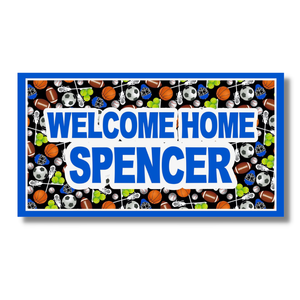 Welcome Home Banner- Sports with Blue Easy