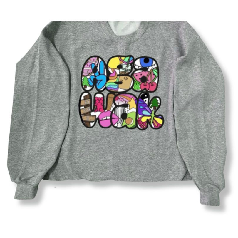 Bubble Letter Collage Camp Crewneck