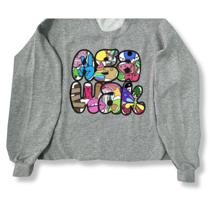 Bubble Letter Collage Camp Crewneck