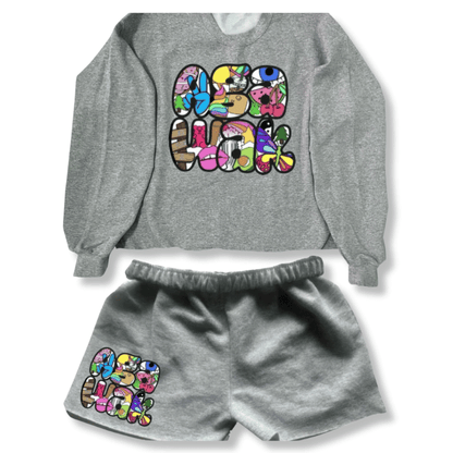 Bubble Letter Collage Camp Crewneck &amp; Shorts