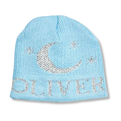 METALLIC MOON &amp; STARS HAT - REGULAR OR EARFLAP